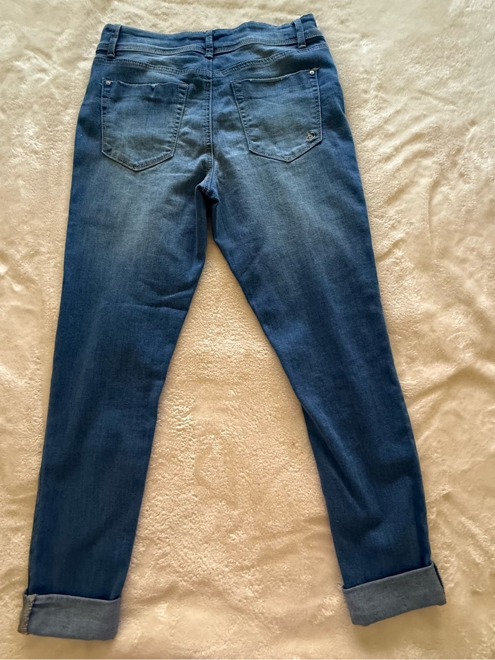 Indigo Rein Blue Boyfriend Jeans with Patchwork Details - Picture 7 of 7